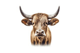 Bull Face Shot Isolated on a transparent Background, Generative Ai
