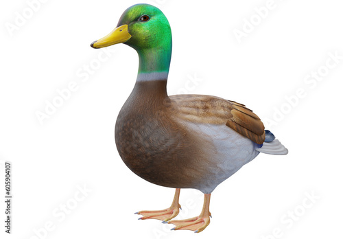 Duck look forward high quality 3d render