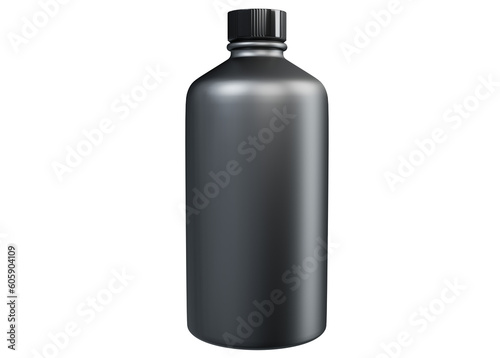 black plastic bottle high quality 3d render