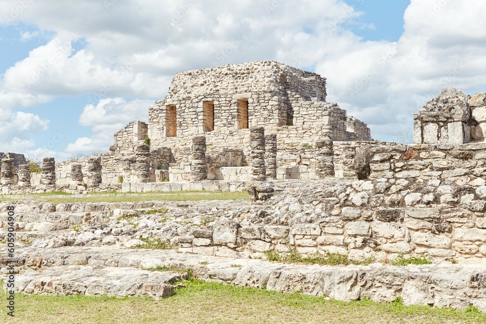 Mayapan, the last of the great Mayan cities, was built as a smaller copy of nearby Chichen Itza, also in Yucatan, Mexico