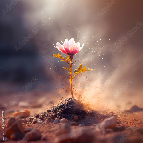 Flower out of dust