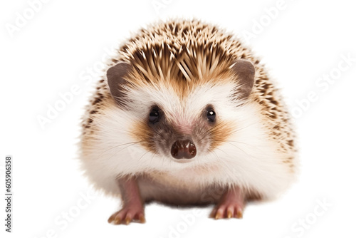 Hedgehog Face Shot Isolated on a Transparent Background, Generative Ai