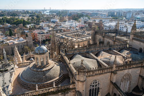 aerial view over Sevilla Spain