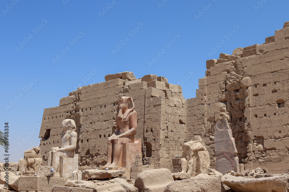 View of ruins of the ancient Egyptian temple