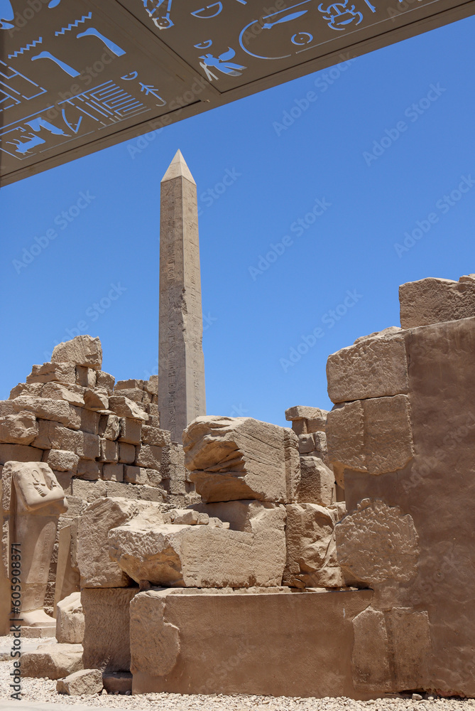 View of ruins of the ancient Egyptian temple
