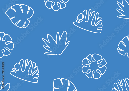 Summer background with attractive color patterns of leaves, plants and flowers icons. vector for banners, greeting cards, social media, gift wrapping. © Akhmad