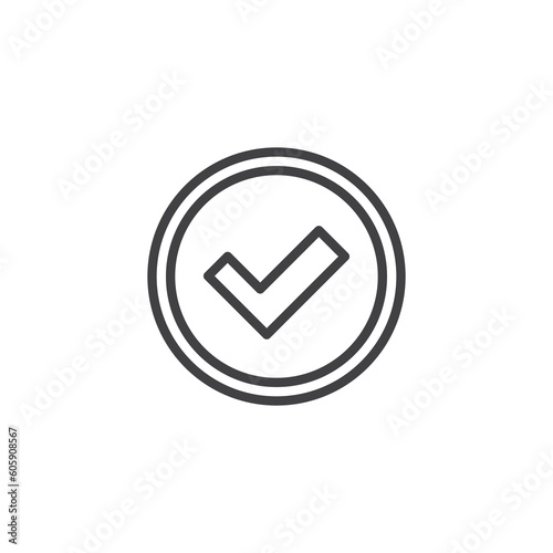 Confirmation mark line icon