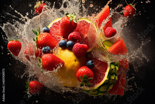 Fruit salad splash