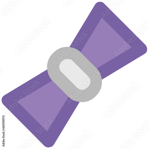 A ribbon hair bow bold line icon