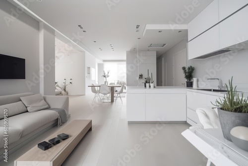 Living room design with empty frame mock-up   The stylish composition at living room interior with minimal design   Spacious long living room with dark design   Luxury white living room Generative AI