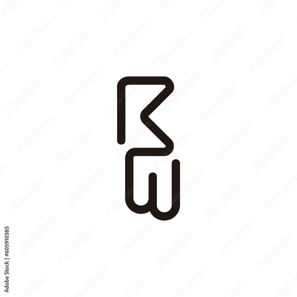 letter rw simple geometric line logo vector letter rw simple geometric line logo vector