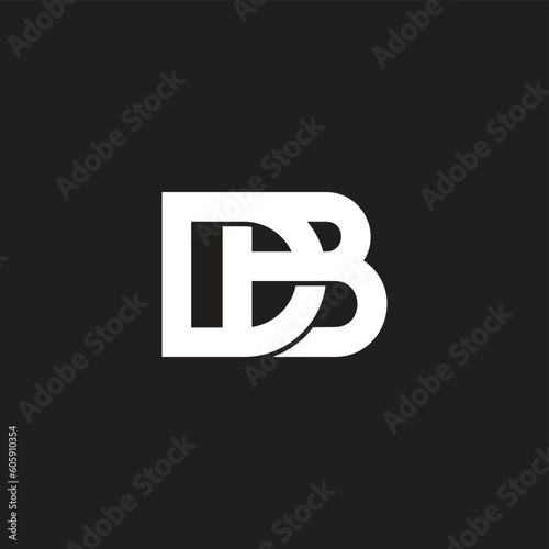 letter db linked overlap 3d flat logo vector