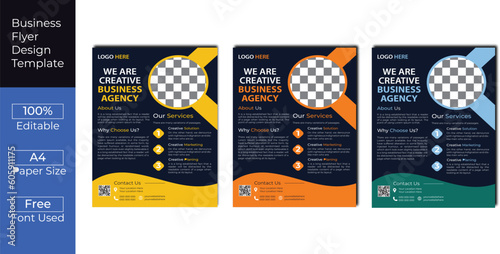 Creative Corporate & Business Flyer Brochure Template Design with black, orange, red and yellow color abstract business flyer, vector template design. Brochure design, cover, annual report, poster, fl