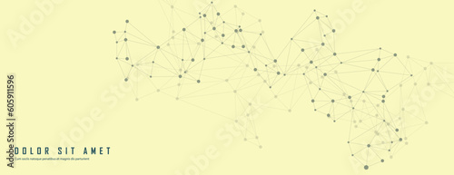 Website header or banner design with abstract polygonal background and connecting dots and lines. Global network connection. Digital technology with plexus background and space for your text