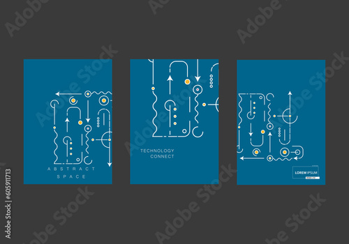 Abstract high-tech technology background texture. Circuit board coner brochure. Vector illustration photo
