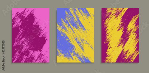 Set Of Abstract Grunge Scratch Texture Background A4 Template