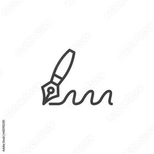 Pen and signature line icon