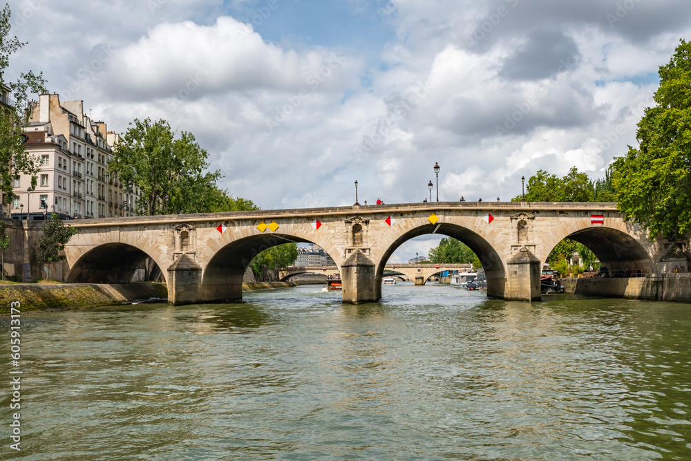 Pont Marie bridge from the Seine, in Paris, France