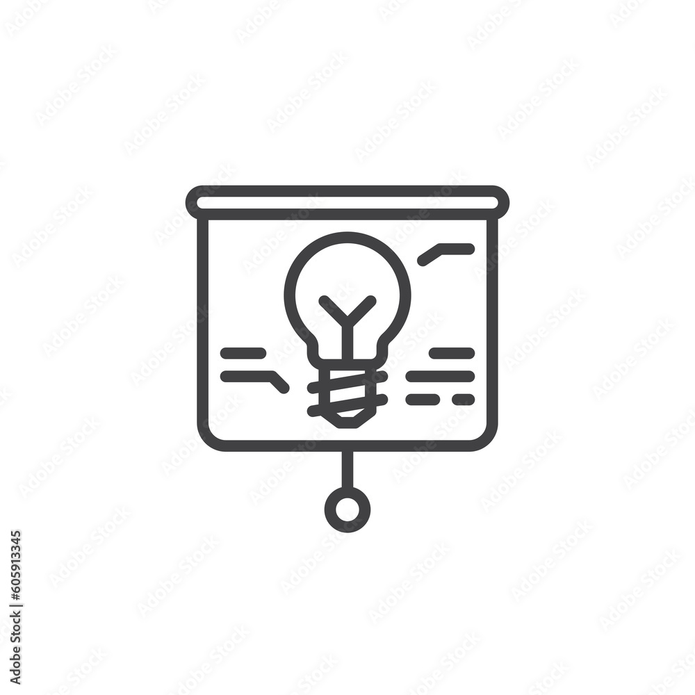 Creative presentation line icon Creative presentation line icon