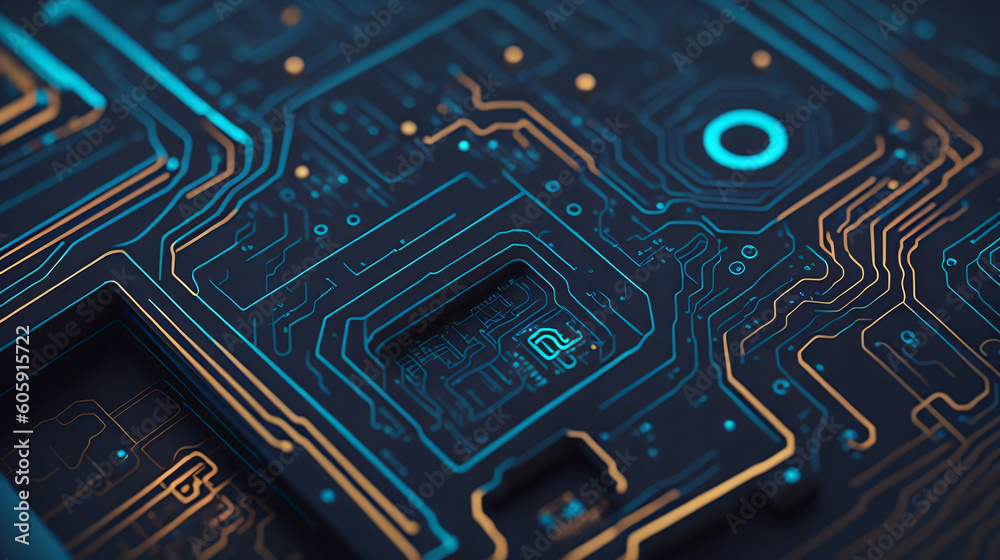 futuristic computer circuit board. Generated AI. Generated AI futuristic computer circuit board. Generated AI. Generated AI