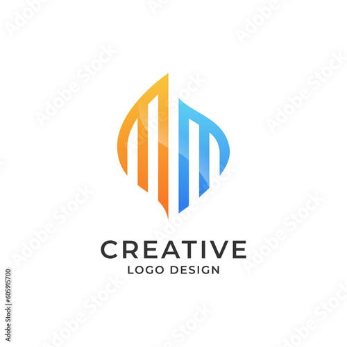 Cuadro en lienzo Initial MM letter logo, MM logo vector