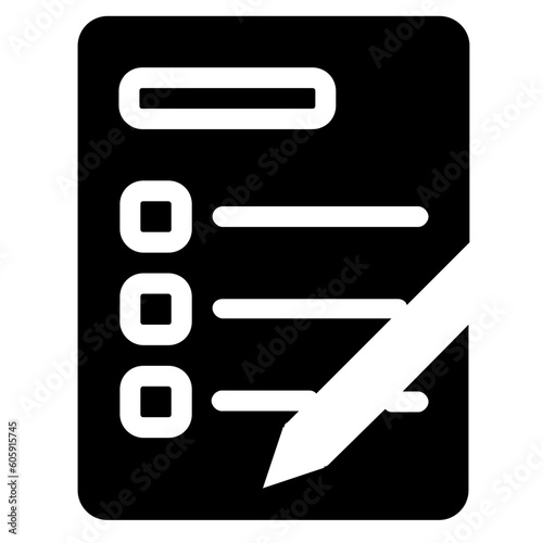 Exam Icon represent assessments and examinations, denoting evaluation, testing, and measuring knowledge and skills