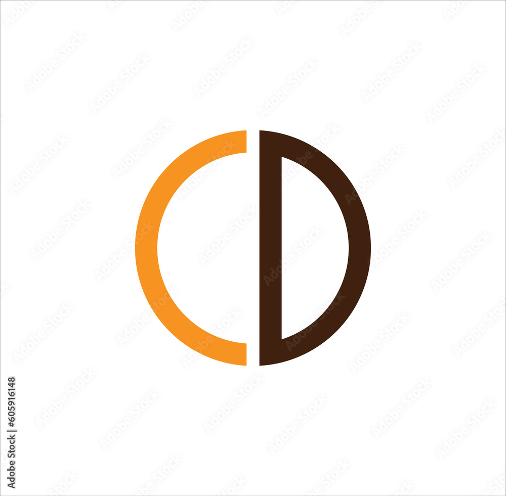 Letter CD Logo Design, Creative Minimal CD. Monogram In Gold Color Letter CD Logo Design, Creative Minimal CD. Monogram In Gold Color