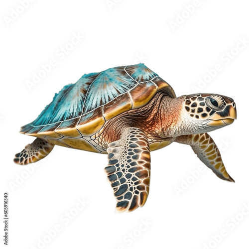transparent Background Isolated Sea Turtle Ocean Marine Animal  Generative Ai
