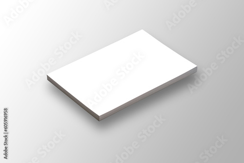 Blank white a4 paper stack mockup isolated on a background. 3d rendering.