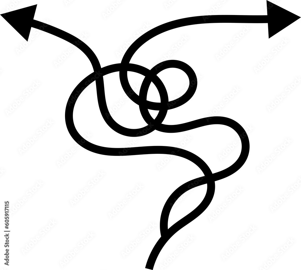 Black arrow. Curved arrow sign.