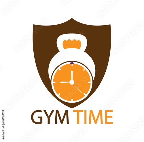 Gym Time Logo Template Design Vector, Emblem, Design Concept, Creative Symbol, Icon