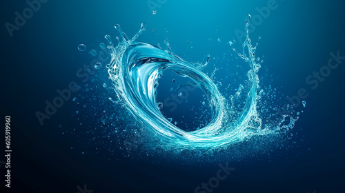 Splash of water in a circle, generative AI.