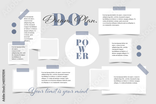 Vector photo collage template moodboard pictures grids vector illustration