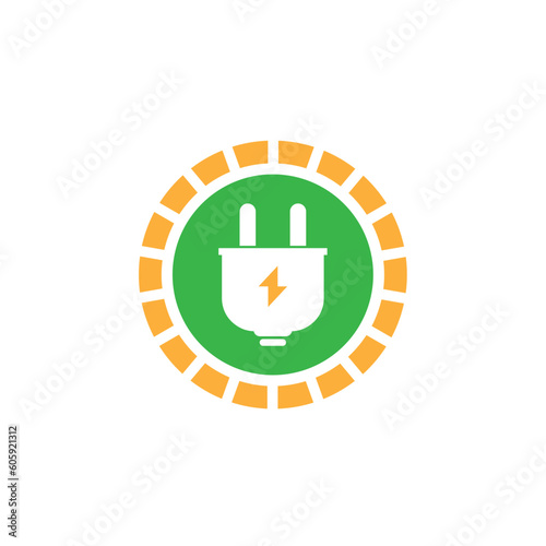 green energy logo eco technology electric nature power vector symbol