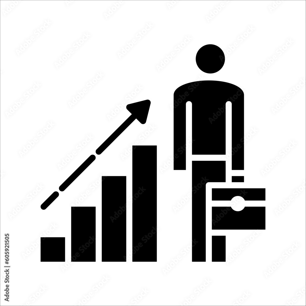 Solid vector icon for growth which can be used various design projects.
