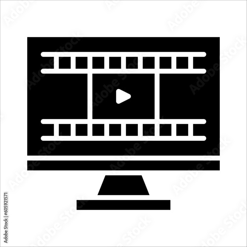 Solid vector icon for movie editing which can be used various design projects.