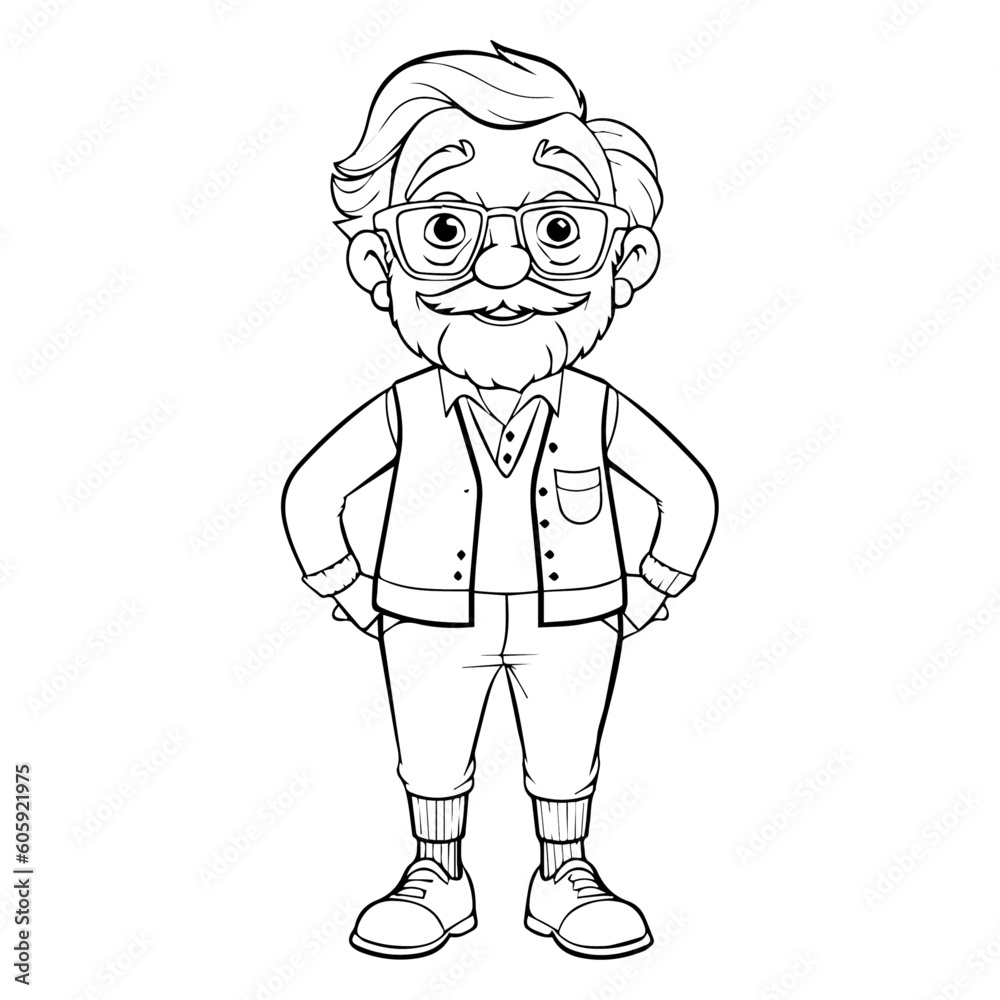 old man coloring page