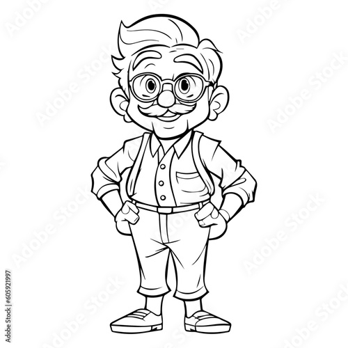 Coloring page old man