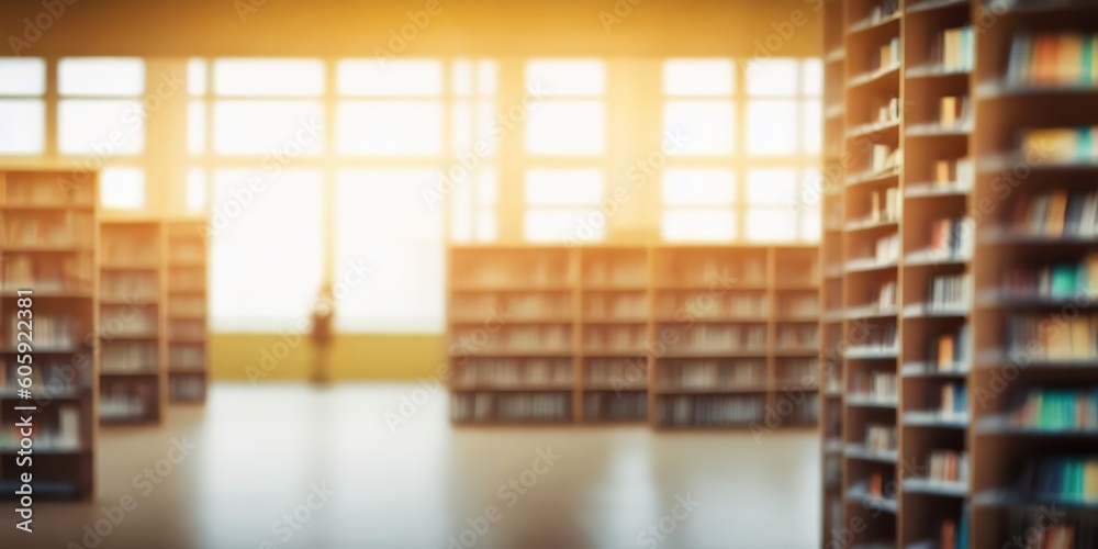Interior space of the university library. Classroom with bookshelves. Background or backdrop in bookstore business or educational resource concepts Interior space of the university library. Classroom with bookshelves. Background or backdrop in bookstore business or educational resource concepts