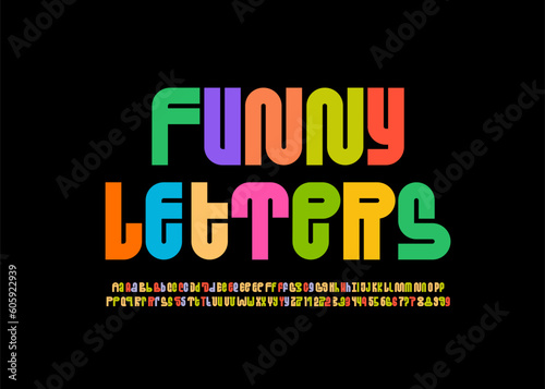 Art alphabet font, abstract typography letters and numbers, vector illustration 10EPS