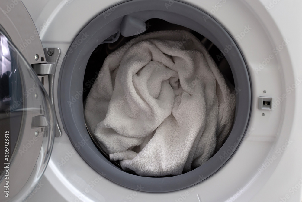 Used towel in washing machine