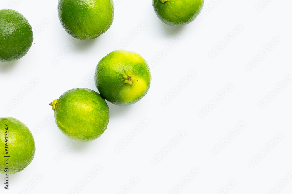 Fresh limes isolated on white background. Fresh limes isolated on white background.