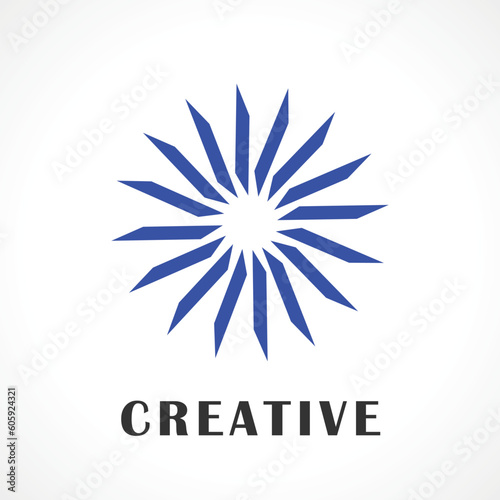 abstract sun isolated flat vector design. well use for logo element