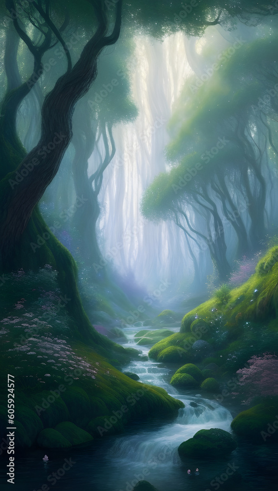 Obraz premium AI-Crafted Sinister Beauty of the Dark and Foreboding Forest
