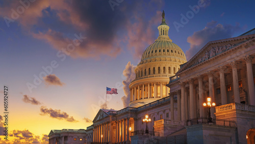  US Capitol building at sunset, Washington DC, USA. © Igor