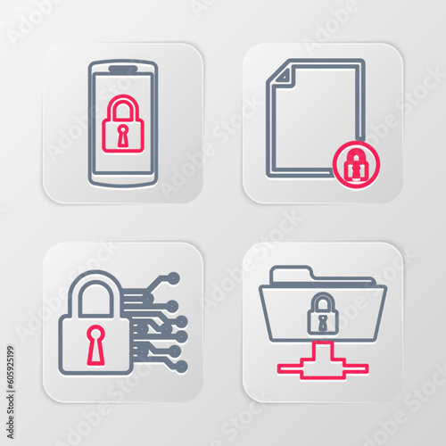 Set line FTP folder and lock, Cyber security, Document and Smartphone with icon. Vector Free Download Set line FTP folder and lock, Cyber security, Document and Smartphone with icon. Vector - GFXLoad