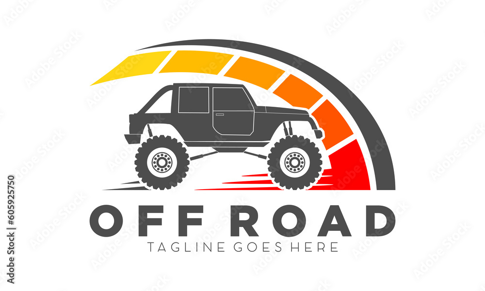 Off road car speed illustration vector logo Off road car speed illustration vector logo