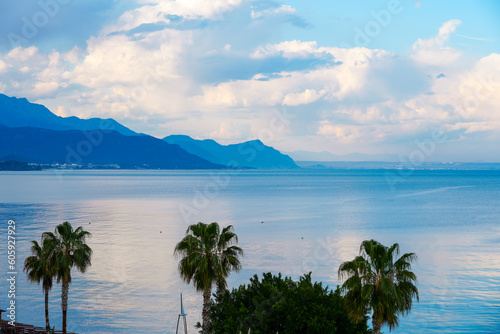 Mediterranean Sea near Kemer. landscape in Turkey. Nature with the Taurus Mountains in the background. 