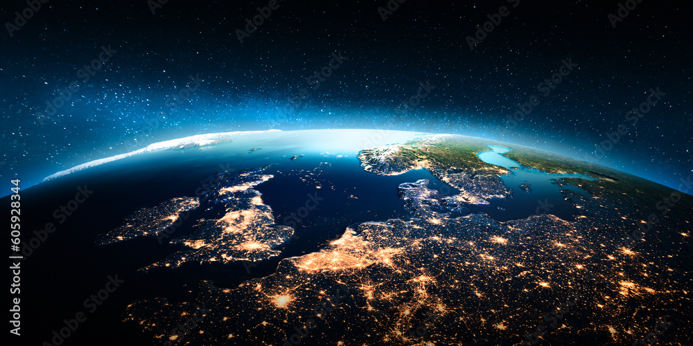 Fototapeta premium Europe city lights