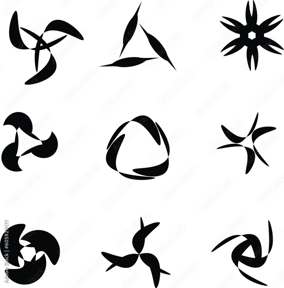 Abstract Triangular Floral Shapes Vector Pack - Triangle shapes Abstract Triangular Floral Shapes Vector Pack - Triangle shapes